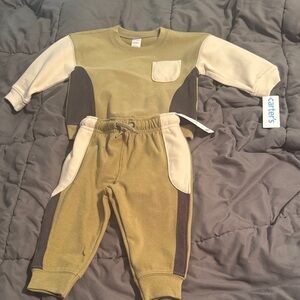 Carter's Green and Cream Kids Matching Set